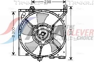 Вентилятор радиатора двигателя AVA для Nissan Sunny B14 1992-2000. Артикул DN7520