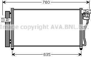 Радиатор кондиционера (конденсатор) AVA (алюминий). Артикул HY5178D