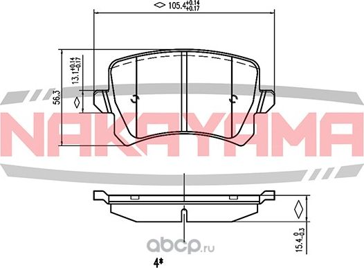 Колодки тормозные дисковые задние VW TIGUAN 1.4TFSI/2.0TDI/2.0TFSI 07 (Nakayama). Артикул HP8331NY