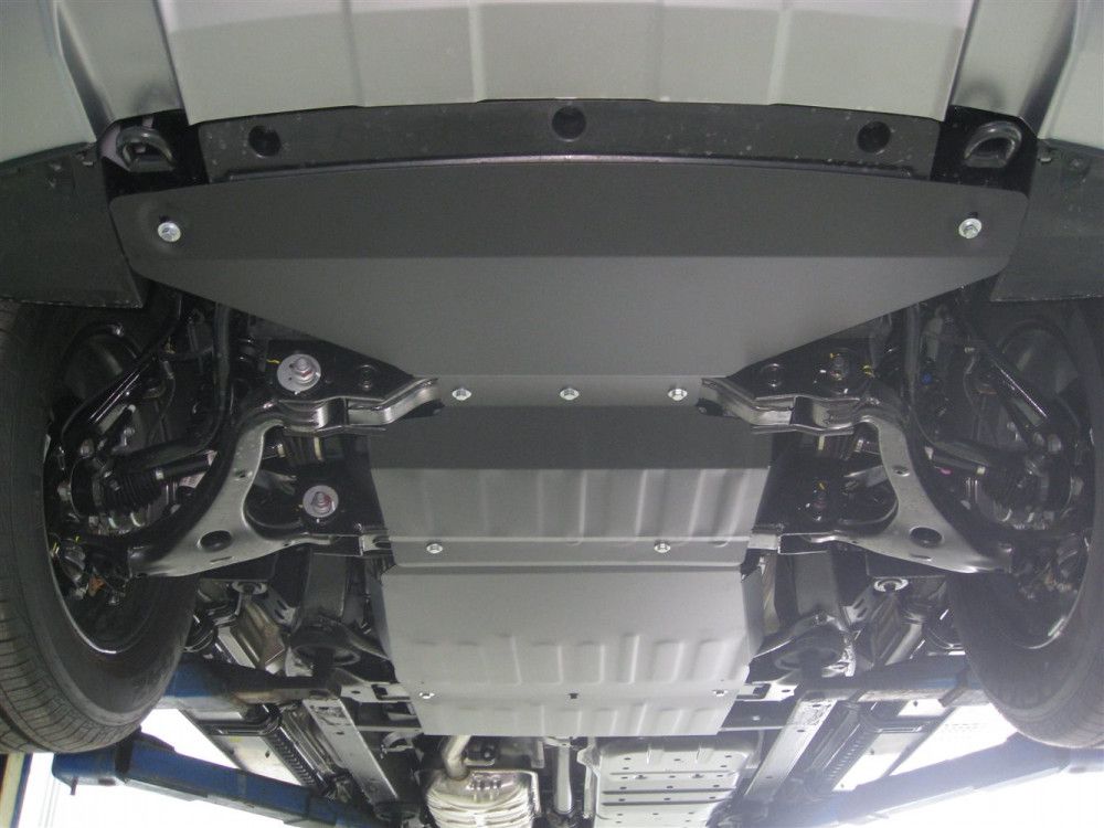 Защита алюминиевая Alfeco для картера, радиатора, КПП и раздатки Kia Mohave I рестайлинг (HM) 2016-2020. Артикул ALF.11.37,20,21,22 AL4