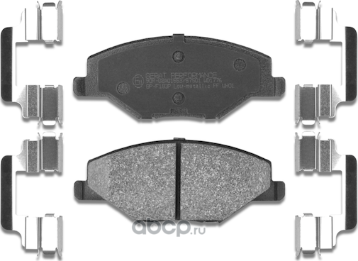 Тормозные колодки Gerat BP-F183P (передние) Low-metalic Gerat. Артикул BPF183P