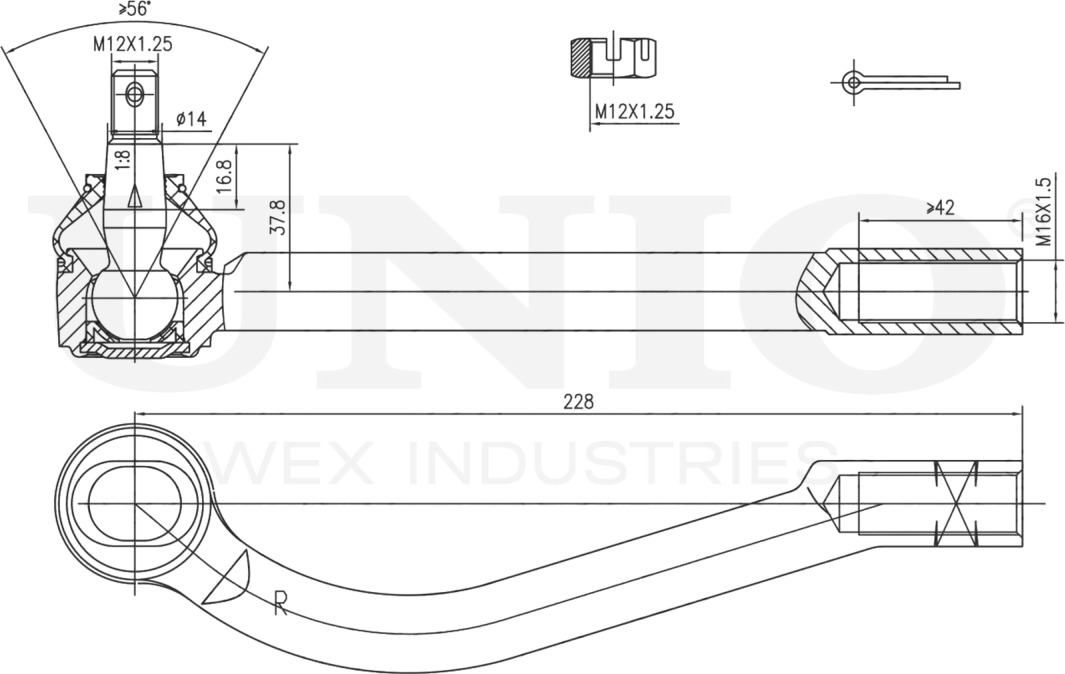 Наконечник рулевой тяги (Unio). Артикул SSP-10063
