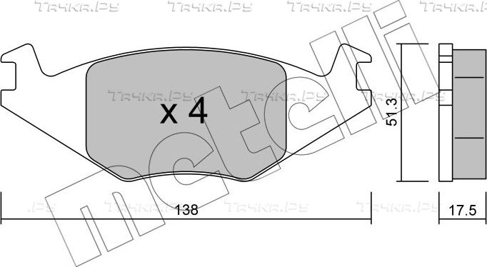 Тормозные колодки Metelli. Артикул 22-0047-0