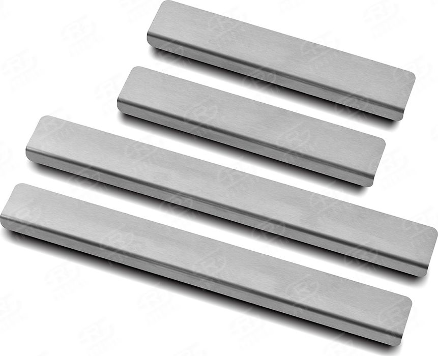 Накладки RusStal на пороги (лист нерж. шлифованный) для Skoda Rapid I 2012-2020. Артикул SKRAP12-02