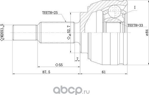 ШРУС НАРУЖНЫЙ RENAULT MEGANE II (02-08) (Zikmar). Артикул Z88478R