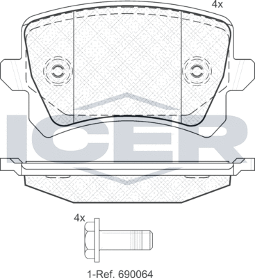 Тормозные колодки Icer. Артикул 181857