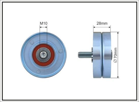 Направляющий (ведущий) ролик приводного поликлинового ремня Caffaro (Металл). Артикул 11-60