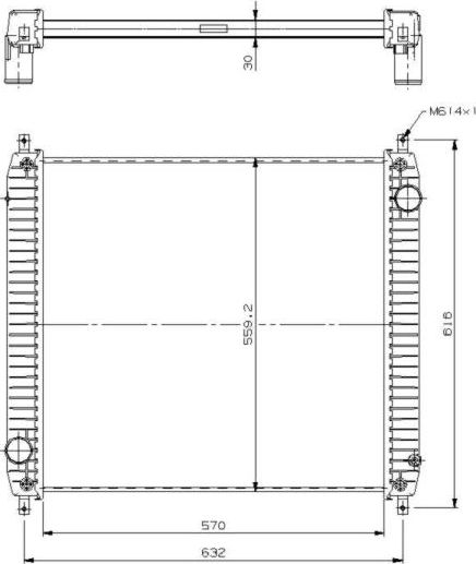 Радиатор охлаждения двигателя NRF (алюминий). Артикул 509779