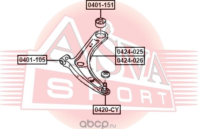 Сайлентблок MITSUBISHI ECLIPSE CROSS (Asva). Артикул 0401-151