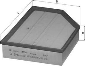 Воздушный фильтр Mahle для Volvo XC90 I 2004-2010. Артикул LX 1219