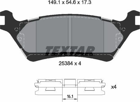 Тормозные колодки Textar. Артикул 2538401