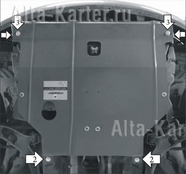 Защита Мотодор для картера и КПП Nissan Almera Classic 2006-2012. Артикул 01403