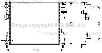 Радиатор охлаждения двигателя AVA для Renault Trafic II 2001-2014. Артикул RTA2303