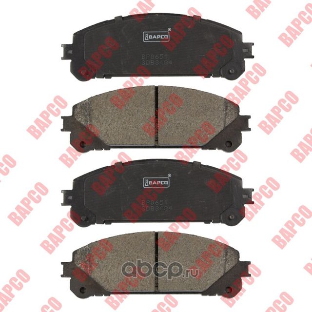Колодки тормозные дисковые пер. TOYOTA HIGHLANDER (_U4_) 3.5 4WD RAV (Bapco) Bapco. Артикул BP0651