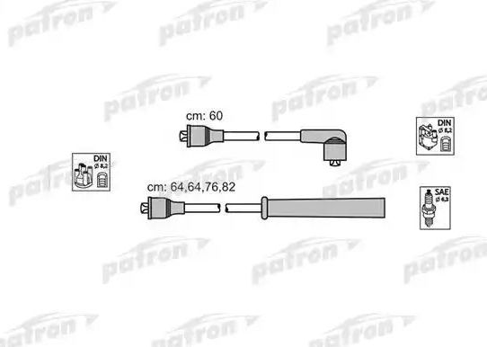 Высоковольтные провода (провода зажигания) (комплект) Patron (EPDM (Этилен-пропиленовый каучук)). Артикул PSCI1007