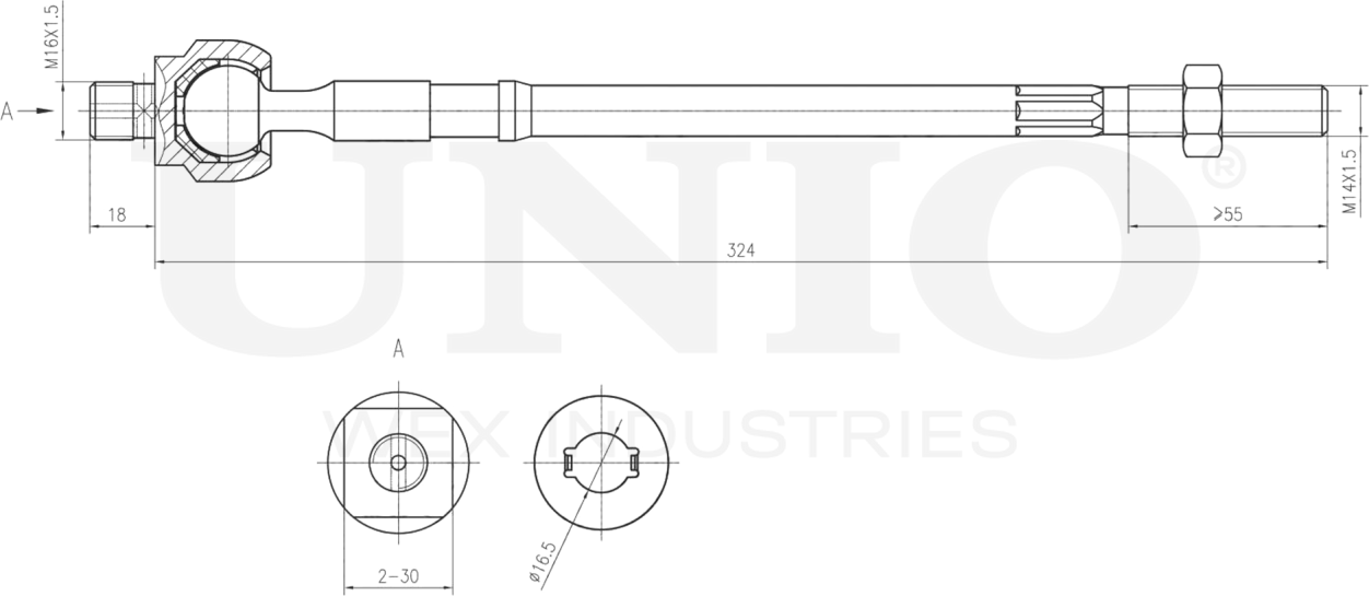 Тяга рулевая (Unio). Артикул SSP-30013
