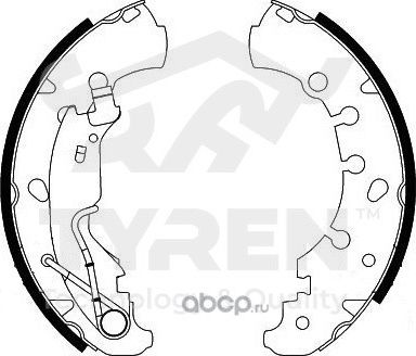 Колодки тормозные барабанные (Tyren). Артикул TYR1411131