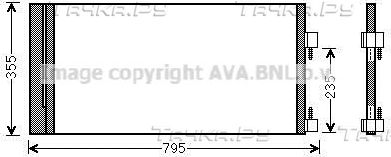 Радиатор кондиционера (конденсатор) AVA (алюминий). Артикул RTA5430D