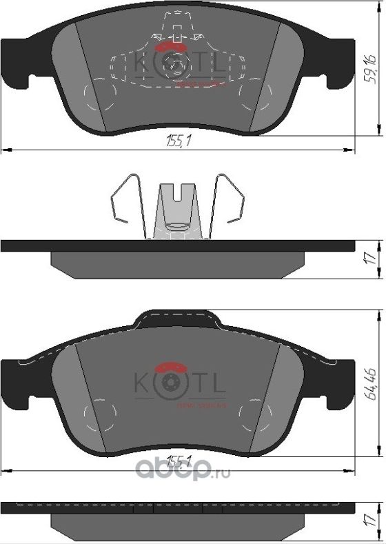 Колодки тормозные DOKKER DUSTER LODGY CAPTUR DUSTER FLUENCE GRAND MEGANE SCENIC (Kotl) Kotl. Артикул 1789KT