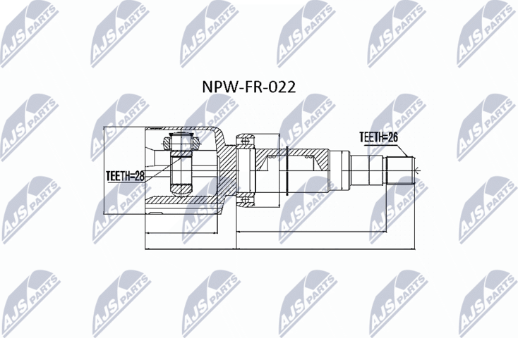 Шрус наружный (граната) NTY. Артикул NPW-FR-022