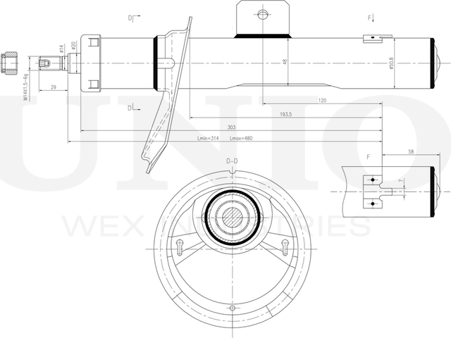 Амортизатор подвески (Unio). Артикул SAB-20005