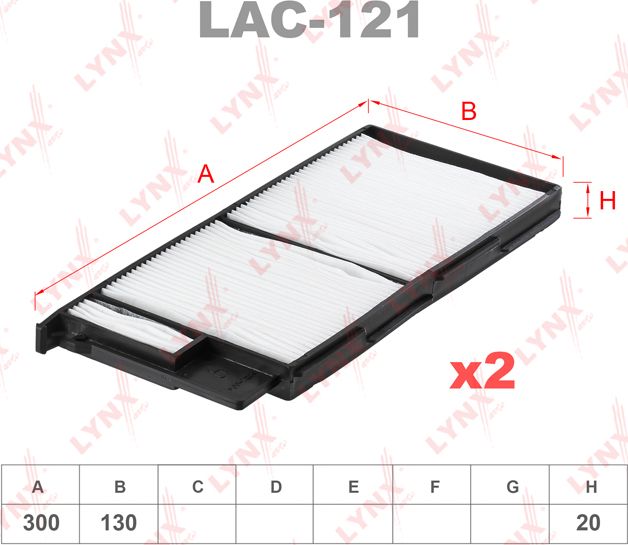 Салонный фильтр LYNXauto. Артикул LAC-121