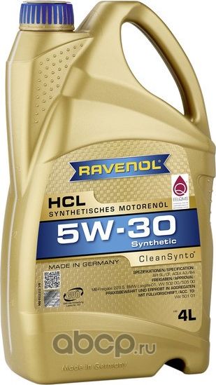 RAVENOL HCL SAE 5W-30 Масло моторное синтет. 4L. Артикул 1111118004
