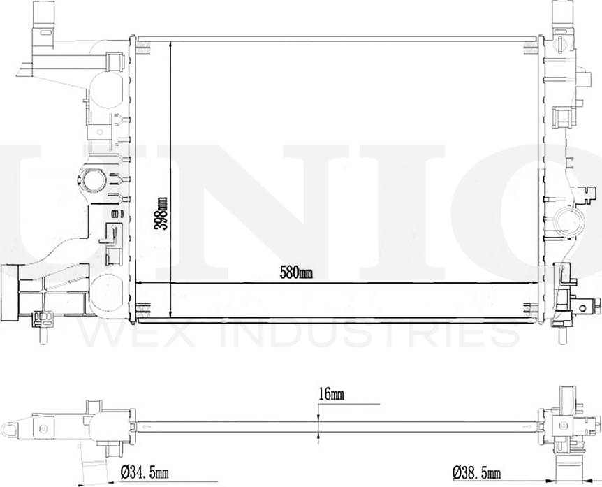 Радиатор двигателя (Unio). Артикул RAD-10014