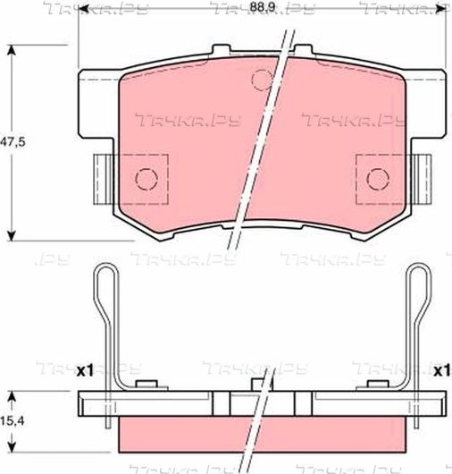 Тормозные колодки TRW задние для Honda Accord VI 1998-2002. Артикул GDB3191