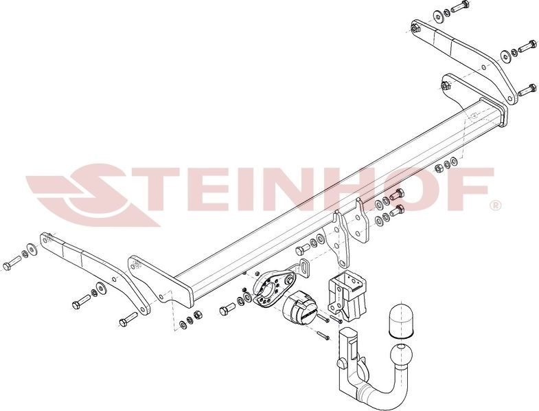 Фаркоп Steinhof для Audi A3 8Y седан, хетчбек 2020-2026 Быстросъемный крюк. Артикул A-126
