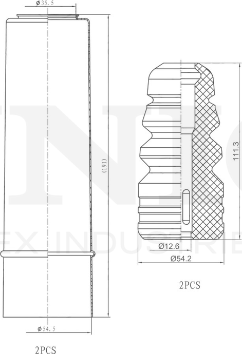 Отбойник и пыльник амортизатора, комплект (Unio). Артикул DUC-50061