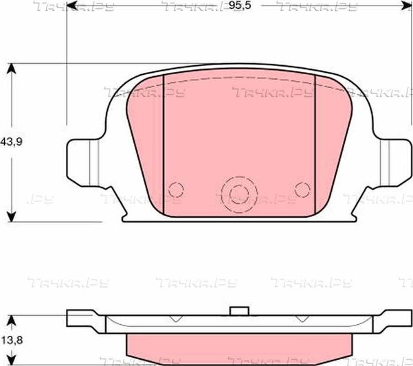 Тормозные колодки TRW задние для Opel Tigra B 2004-2010. Артикул GDB1412