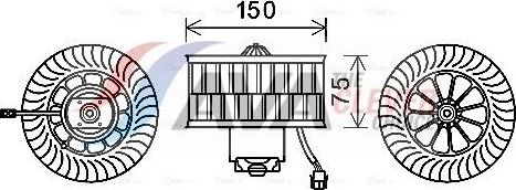 Вентилятор, мотор печки (отопителя) салона AVA для BMW 3 III (E36) 1990-2000. Артикул BW8485