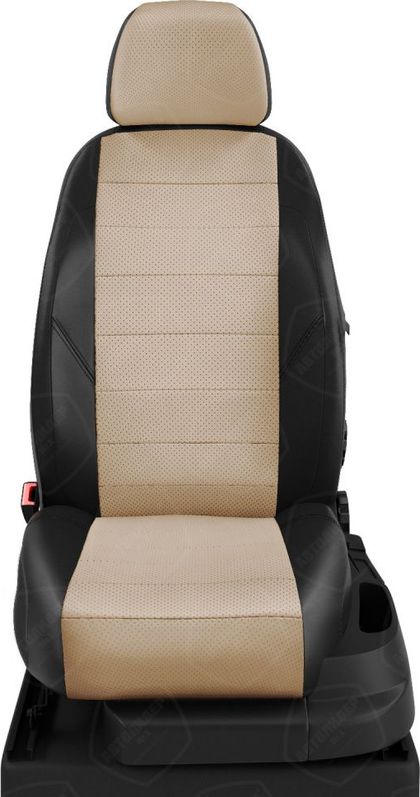 Чехлы Автолидер на сидения для Toyota Highlander 3 (U50) 2014-2019, цвет Черный/Бежевый. Артикул TA27-1103-EC04