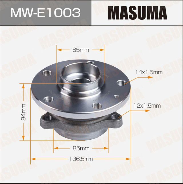 MWE1003 Ступичный узел MASUMA front VOLKSWAGEN GOLF, PASSAT 08- (with ABS) Masuma. Артикул MWE1003