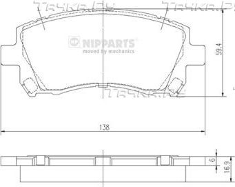 Тормозные колодки Nipparts передние для Subaru Outback II 2000-2003. Артикул J3607013