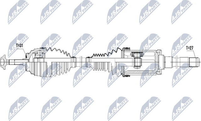Полуось (привод в сборе, приводной вал) NTY передняя правая для BMW 2 F22 2014-2026. Артикул NPW-BM-027