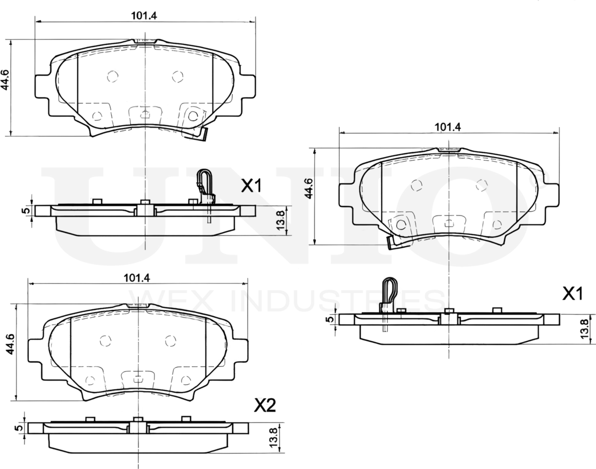 Колодки тормозные дисковые, комплект (Unio). Артикул BRP-20298