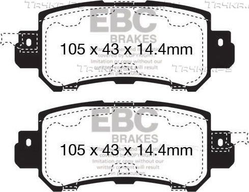 Тормозные колодки EBC Brakes задние для Mazda CX-5 I 2011-2017. Артикул DP22135