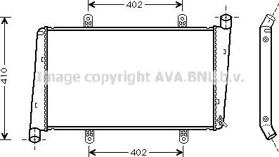 Радиатор охлаждения двигателя AVA для Volvo S40 I 1997-2003. Артикул VOA2015
