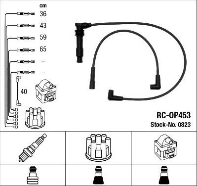 Высоковольтные провода (провода зажигания) (комплект) NGK. Артикул 0823