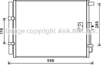 Радиатор кондиционера (конденсатор) AVA (алюминий). Артикул HY5373D