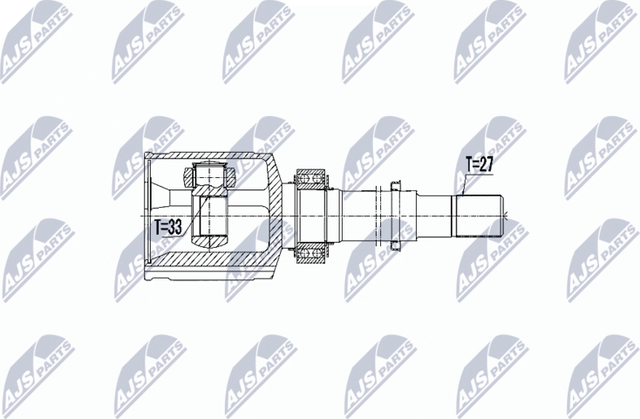 Шрус внутренний (граната) NTY передний правый для Nissan Qashqai I 2007-2013. Артикул NPW-NS-058