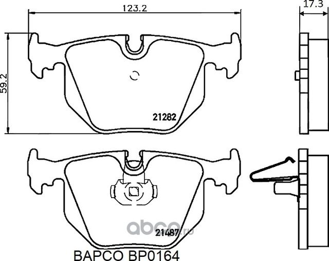 Колодки тормозные дисковые BP0164 задние, комплект, (Bapco) Bapco. Артикул BP0164