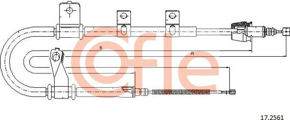 Трос ручника (тросик ручного тормоза) Cofle. Артикул 92.17.2561