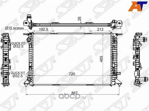 Радиатор AUDI A4 1.8T2.0T2.0TD 07-  A5 1.8T2. (SAT). Артикул AD00091