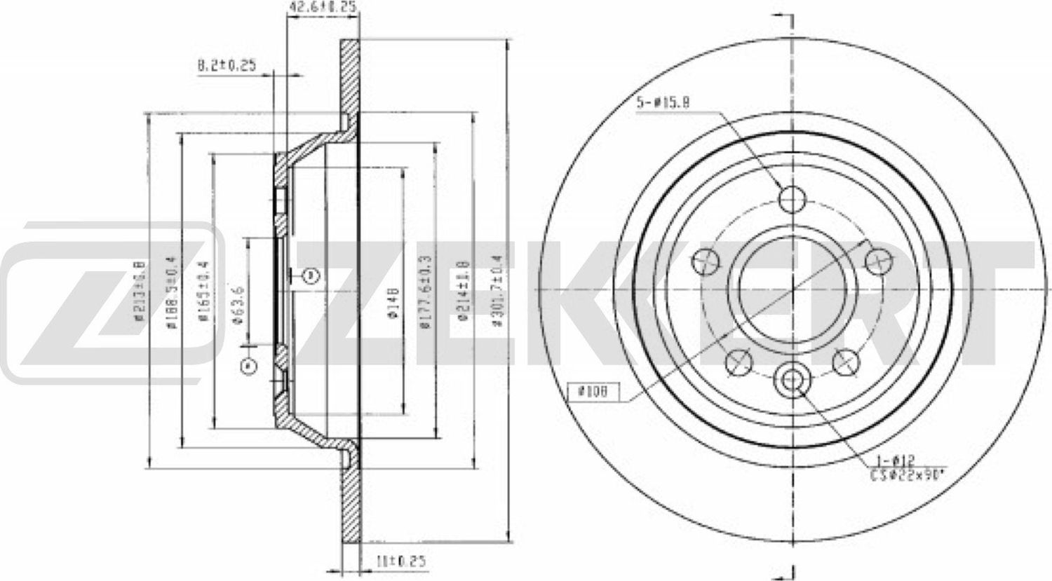 Тормозной диск Zekkert. Артикул BS-5212B