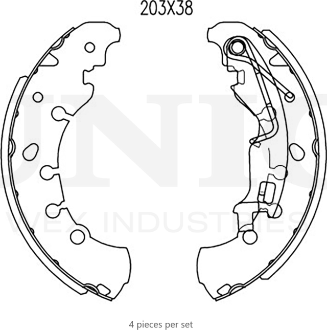 Колодки тормозные барабанные, комплект (Unio). Артикул BRP-10071