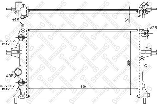 Радиатор охлаждения двигателя Stellox. Артикул 10-25062-SX