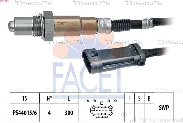 Лямбда-зонд (кислородный датчик) Facet Made in Italy - OE Equivalent для Renault Kangoo I 1997-2009. Артикул 10.7281